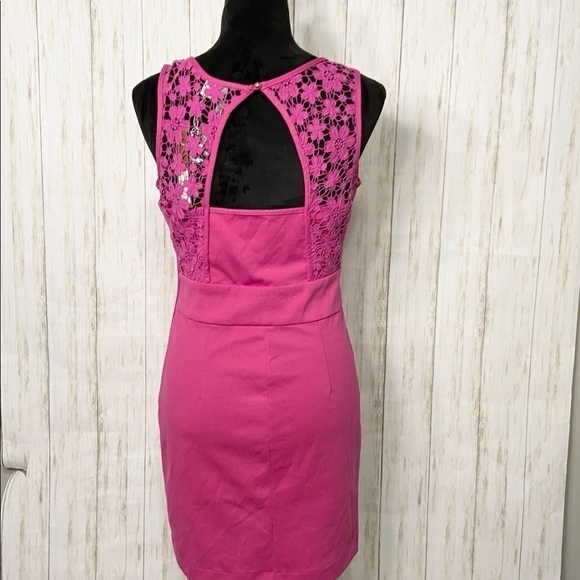 𝅺LC Lauren Conrad pink dress open lace size 10 - Picture 4 of 8